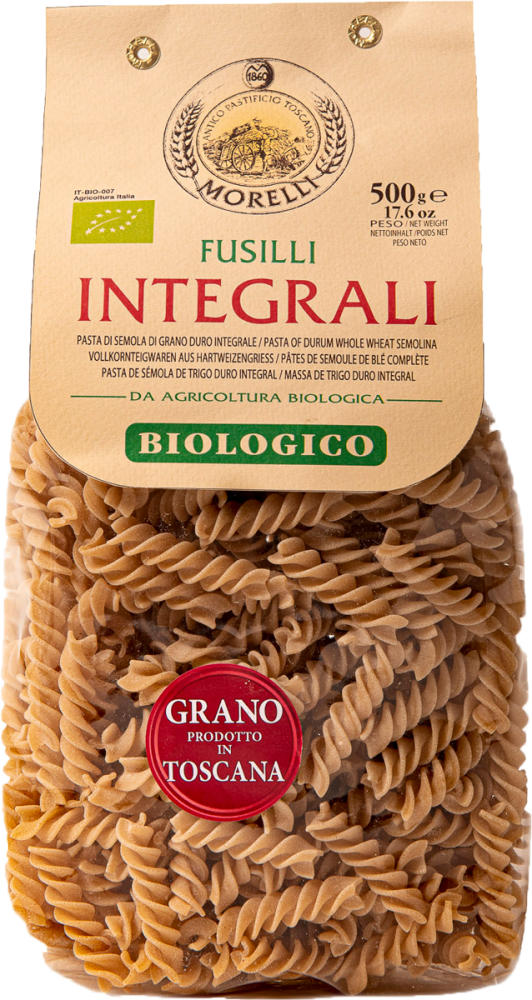 Fusilli de semoule de ble' Completé 100% tuscan BIO - Pâtes complètes  toscanes biologiques - Pasta Morelli